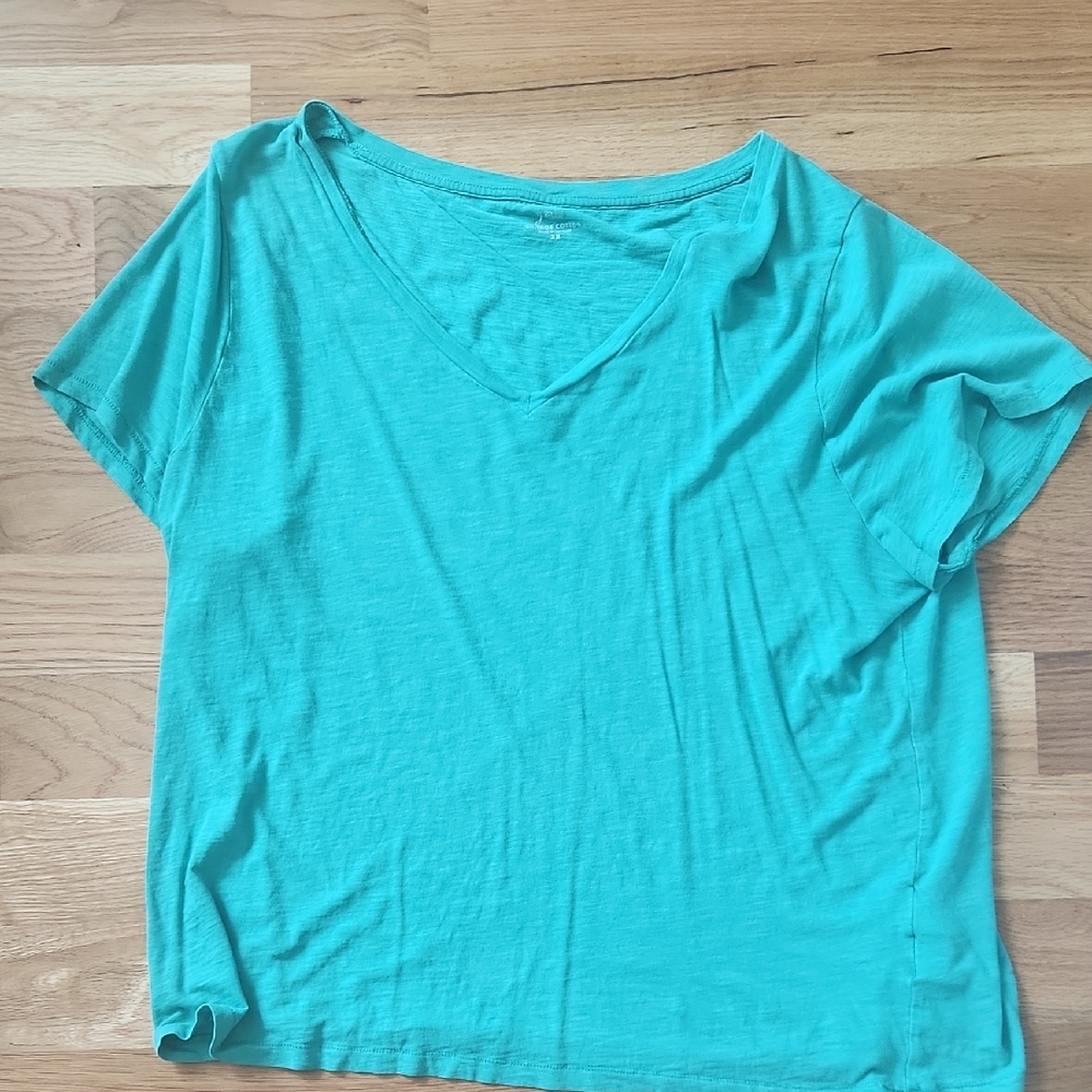 Women's Teal V-Neck Top